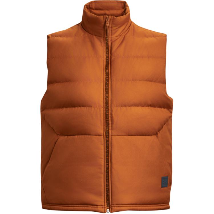 Under Armour Solid Color Loose Woven Lightweight Training Sports Down Vest Men Vests Orange 1342703-291