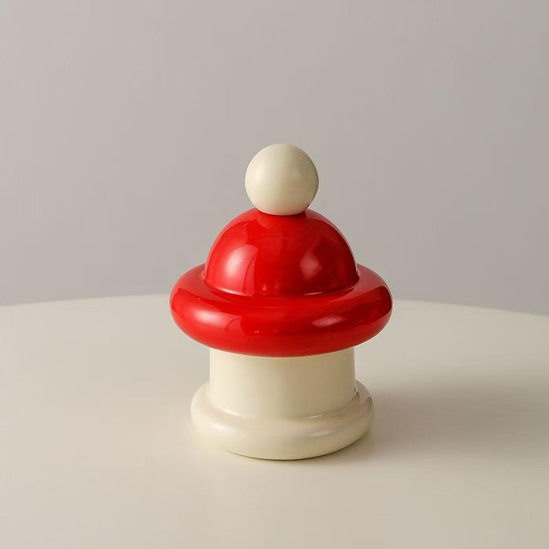 Cream Style Ceramic Toothpick Jar Cartoon Color Contrast Toothtip Holder Household Storage Good Cotton Swab Jar with Hand Gift