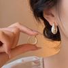 Feminine Temperament Circle Drop Glazed Earrings