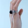 lowool Black frog eye ring