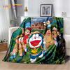 Coperta morbida in peluche cartone animato anime Doraemon, coperta in flanella per soggiorno camera da letto letto divano picnic, copertura calda per bambini