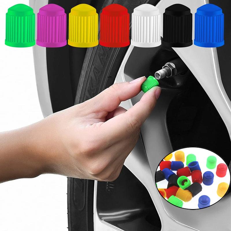 20/50PCS Car Plastic Tyre Valve Cap Colourful Dust Protection Cap with Seal Bicycle Valve Dust Protection Car Accessories Stem Caps1