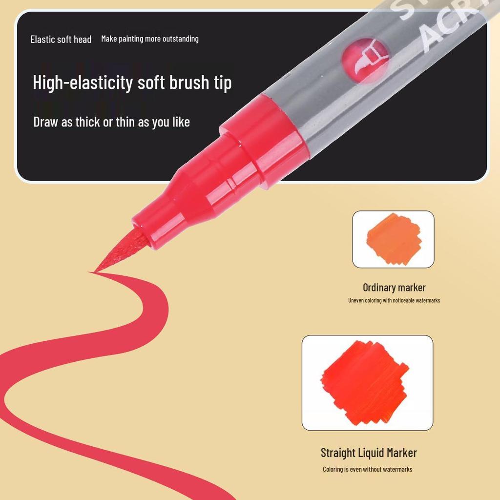 Acrylic Liquid Marker: Soft Tip, Opaque, Overlapping, Fine Art Watercolor Pen
