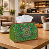 1pc Mexican Folk Art Tissue Holder - Floral Mandala Bird Design Napkin Storage Box, Ideal for Rolls/Facial Tissues/Single Sheets, Available In Two Siz