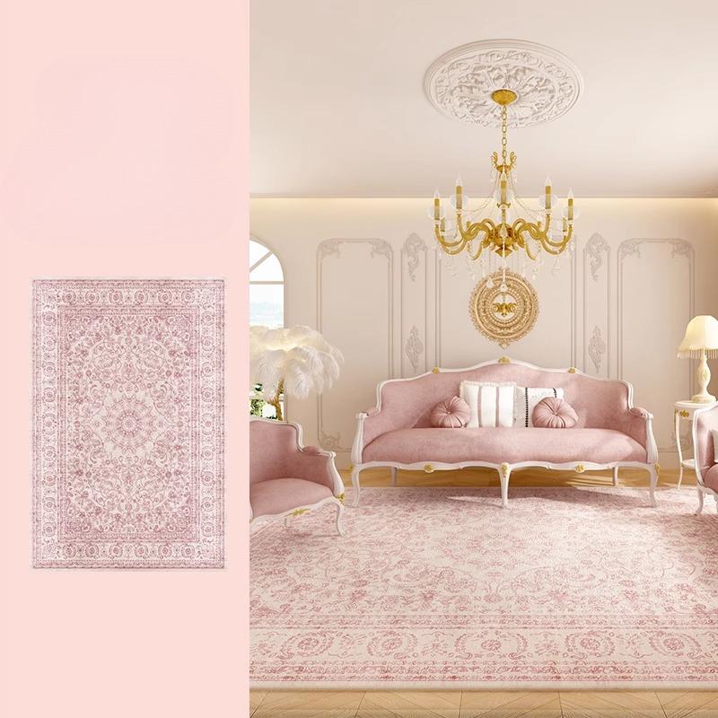 French Style Bedroom Decor Pink Carpet Large Area Carpets for Living Room Fluffy Soft Cloakroom Floor Mat Thick Plush Lounge Rug