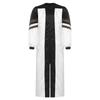 Mens Choir Robe Halloween Cosplay Theme Party Costume V Neck Embroidered Stripes Long Sleeve Clergy Gown