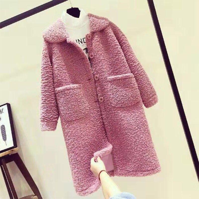 Dames 2026 Lamswol Middellange Sherpa Fleece Jas - Veelzijdig, Dik, Losse Pasvorm voor Herfst/Winter