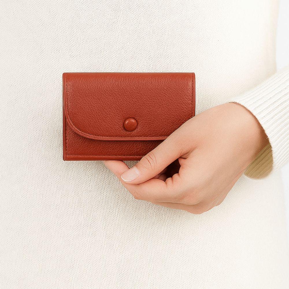 Elegant Lychee Grain Coin Purse Ultra Thin PU Leather Card Holder Women Short Wallet Outdoor
