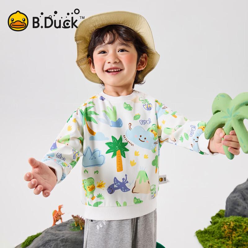 B.Duck Boys' Dinosaur Pullover Sweatshirt