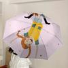1pc Pippi Longstocking Automatic Folding Umbrella, Portable Collapsible Design, Casual Outdoor Accessory L1127006