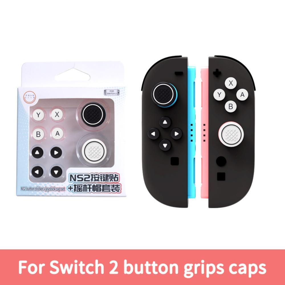 Silicone Button Grips Caps Anti-slip Accessories Joystick Cap Button Sticker Set Thumb Stick Case Cover for Nintendo Switch 2