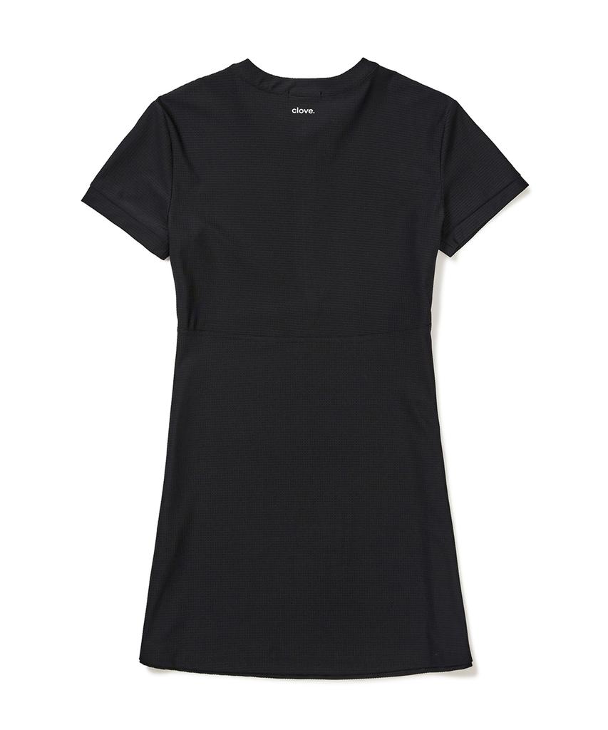 CLOVE [24Ss Clove] Half Zip-Up Dress (Black)