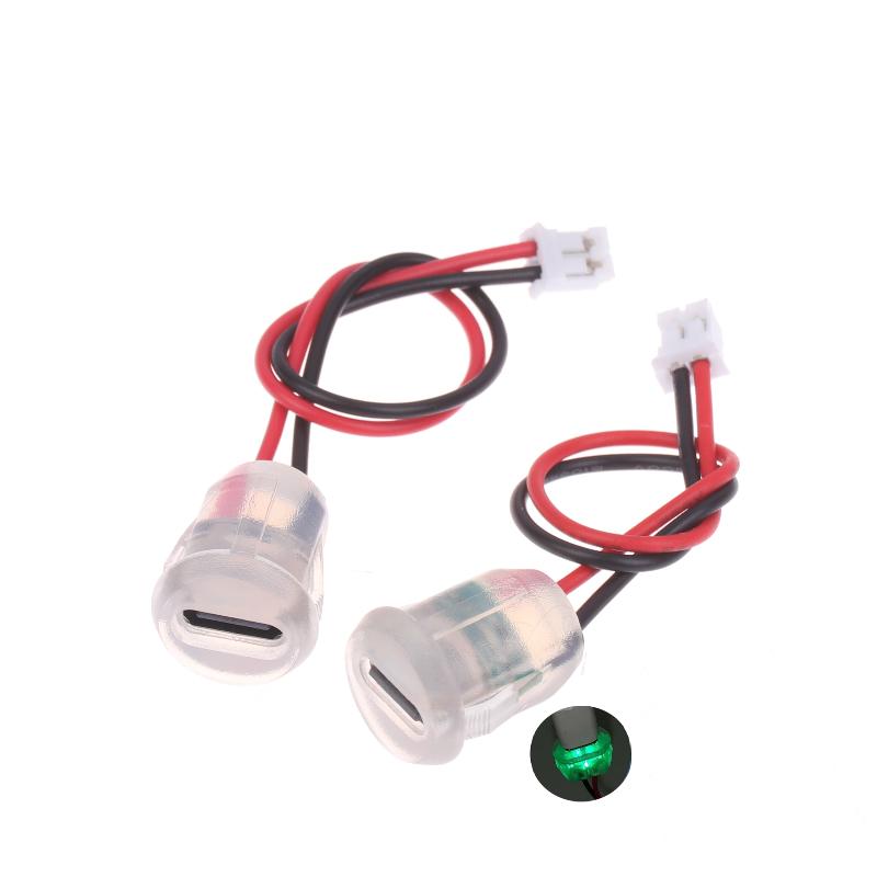 New 1/3/5Pcs Type C Female Socket Jack Connectors Waterproof 2 Wire Pigtail Cable With LED Lights 3A 5V Fast Charger Power Port