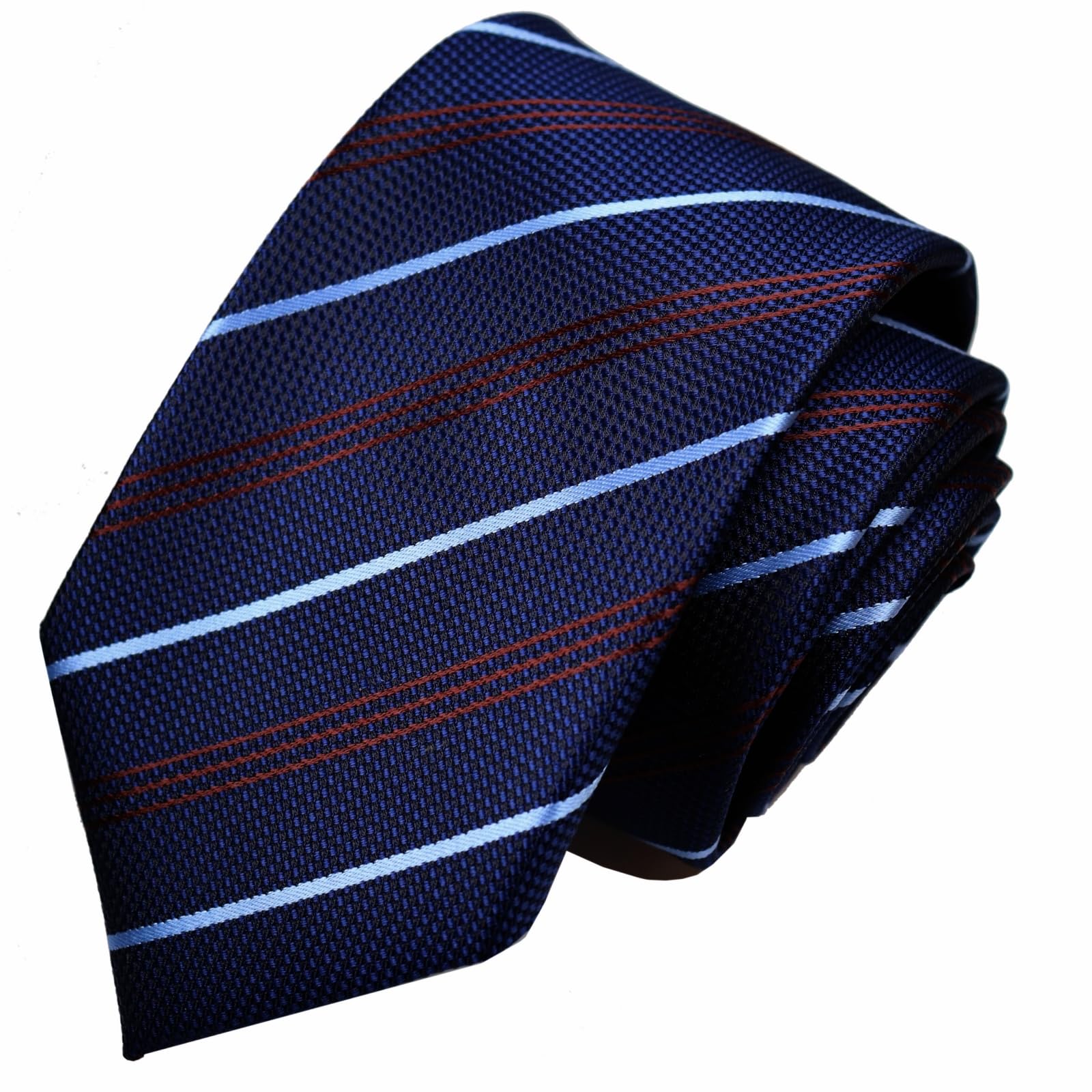 

[Michiko London] Не мнущийся галстук для первокурсников - Склеенная ткань с подкладкой для объемного вида - Сделано в Японии - Бренд KOSHINO - Полосатый рисунок