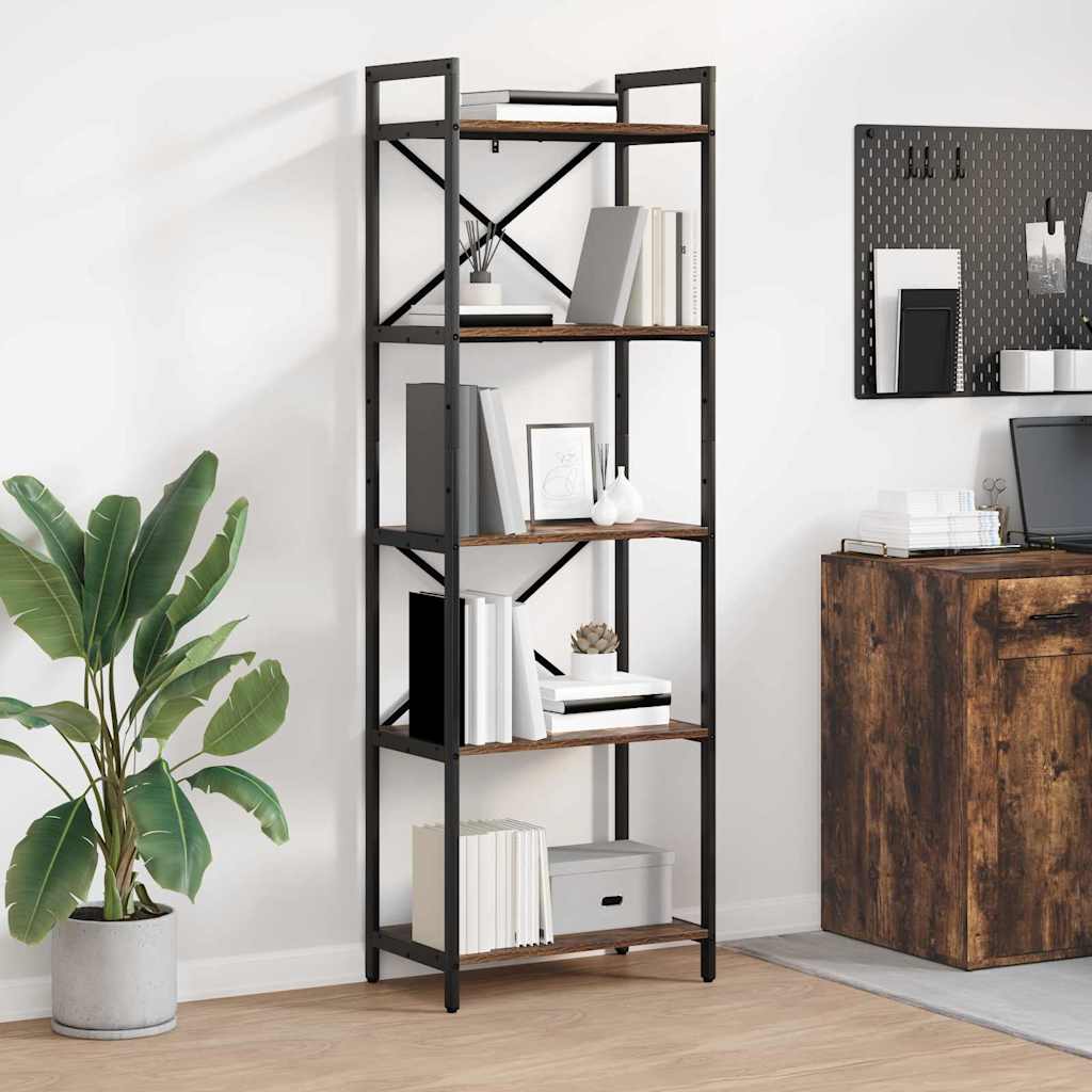 Bookshelf Smoked Oak 56 X 34 X 171 Cm Particleboard
