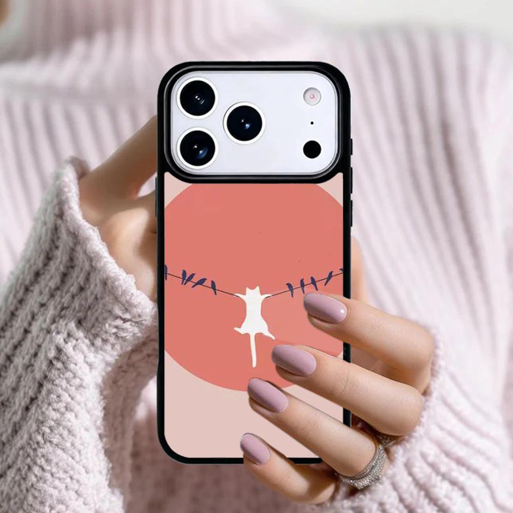 Abstract Cat Mount Fuji Japan Landscape Phone Case For Apple iPhone 17 Air 16E 15 14 Plus 13 12 11 Pro Max Mini Funda Cover