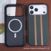 Sleek Sports Car Style Magnetic Leather Phone Case for iPhone17 Pro Max with Wireless Charging Gold Shield