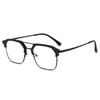 Fashion Anti-Blue Flat Glasses Men'S Business Retro Double-Beam Polygonal Glasses Frame Can Be Equipped With Myopia Glasses