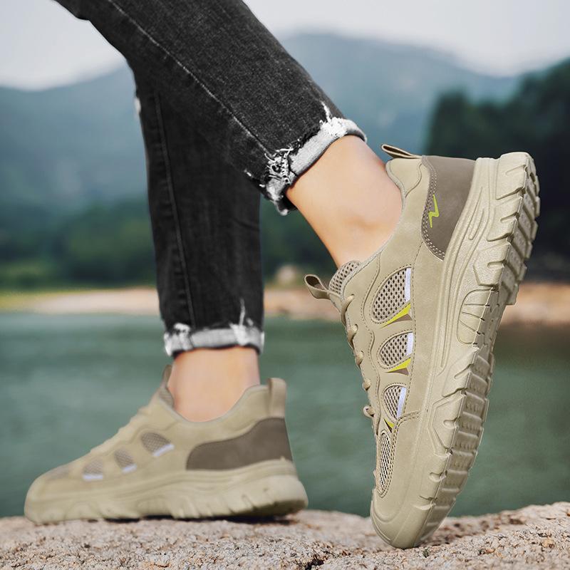 Men's personality casual tooling shoes youth low-top lace-up hiking shoes spring fashion trendy outdoor sports shoes