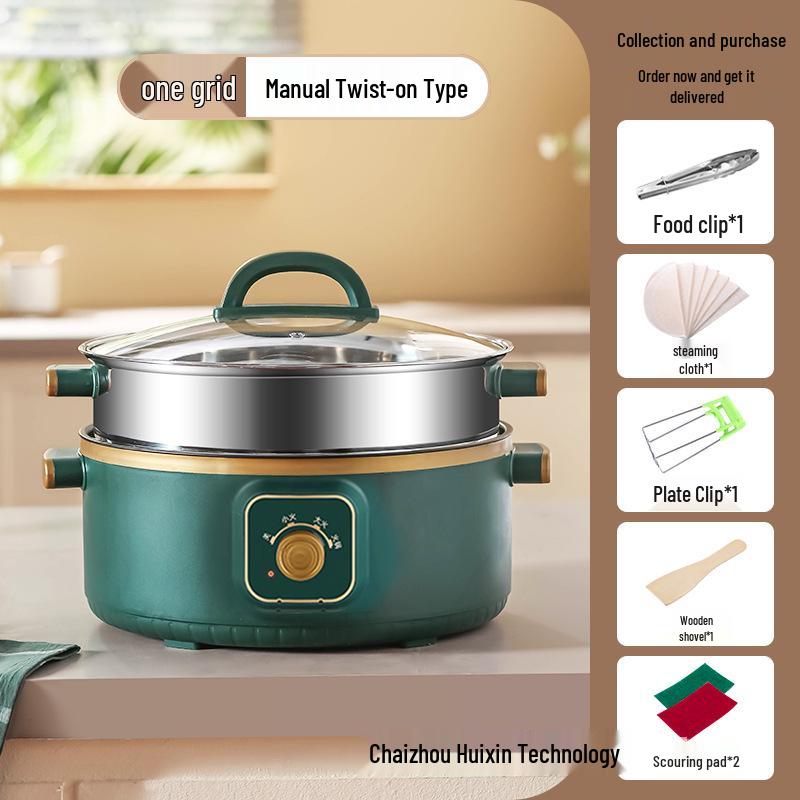 Multifunctional Electric Three-Layer Steamer and Hot Pot with Automatic Power-Off and Timer
