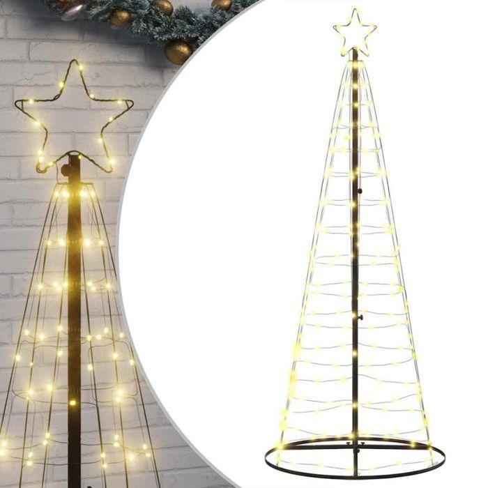 Arbre de Noël lumineux - 200 LED - Blanc chaud - 182 cm - Intérieur/extérieur