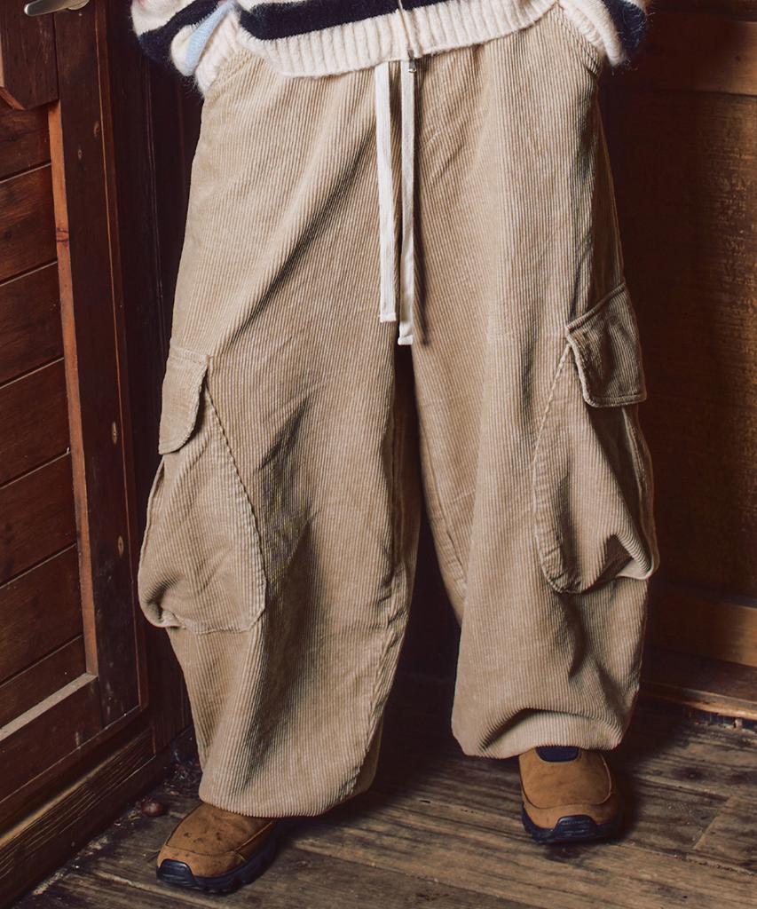 XTONZ Xp313 Chestnut Balloon Corduroy Pants (Beige)