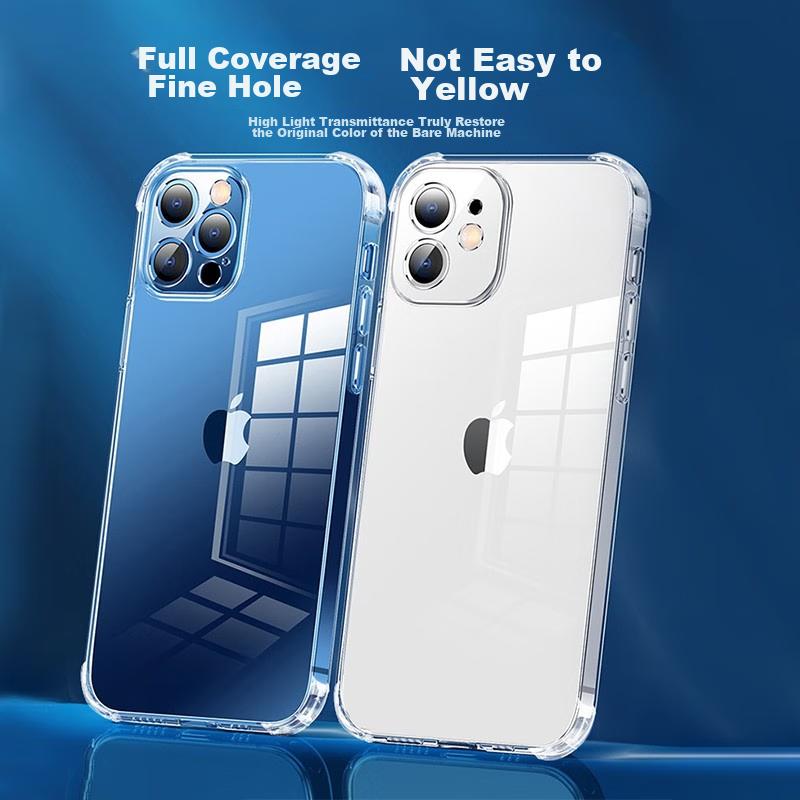 Kelleia IPhone 12 Case, IPhone 12 Protective Cover, Full Protection Shockproof TPU Airbag Soft Case/Protective, Transparent, 6.1 Inches
