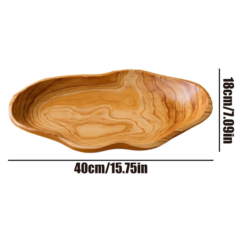 Wooden Salad Bowl Decorative Rustic Platter 15.7x7x2.3 Inch Decorative Serving Dishes For Candy Dessert Snack Table Kitchen