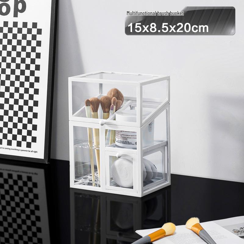 Luxury Glass Cosmetic Organizer - Dustproof Storage for Skincare, Lipsticks, and Masks