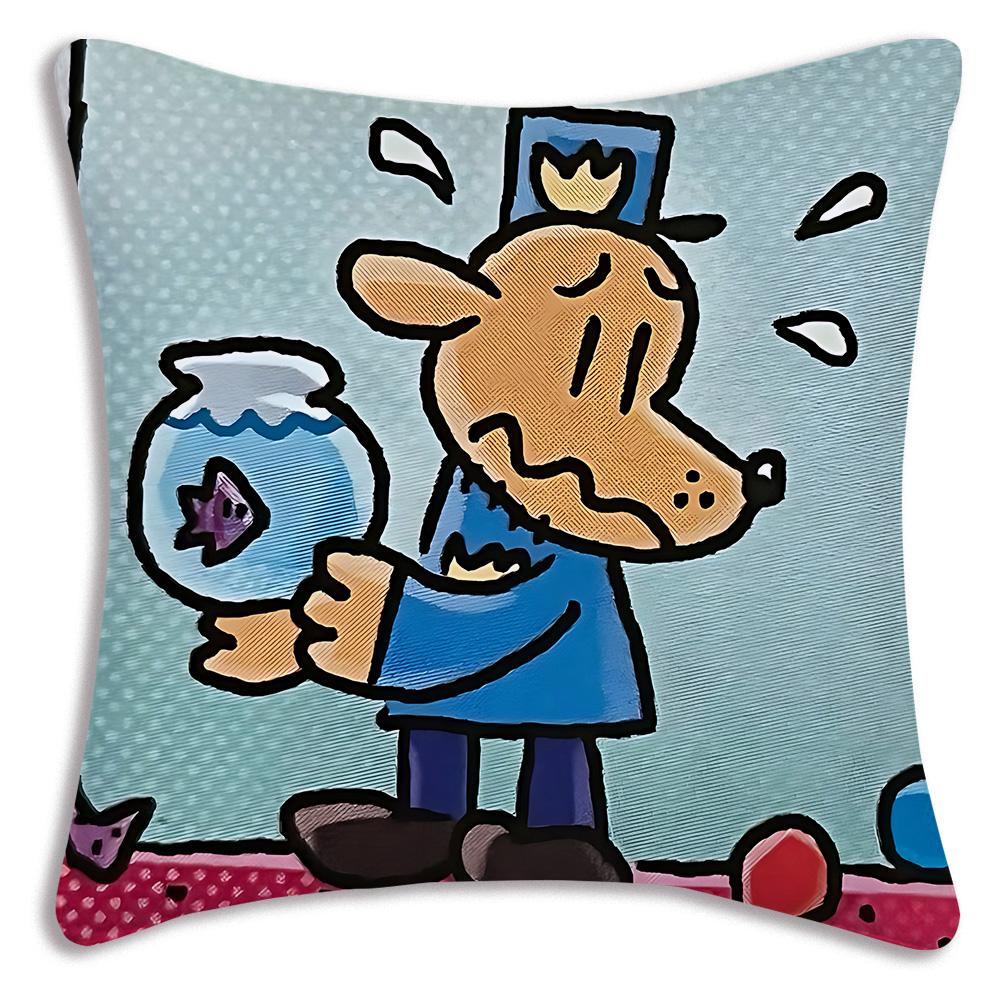 Anime For D-Detective Dog Pillow Covers Cartoon Sofa Decorative Home Double-sided Printing Short Plush Cute Cushion Cover