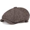Retro Newsboy Caps Men British Painters Hats Autumn Winter Berets Herringbone Flat Cap Hip Hop Berets