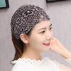 Elegant Women Hollow Headband Flower Pattern Shiny Rhinestones Faux Pearls Hair Band High Elastic Wide Hair Hijabs Holder