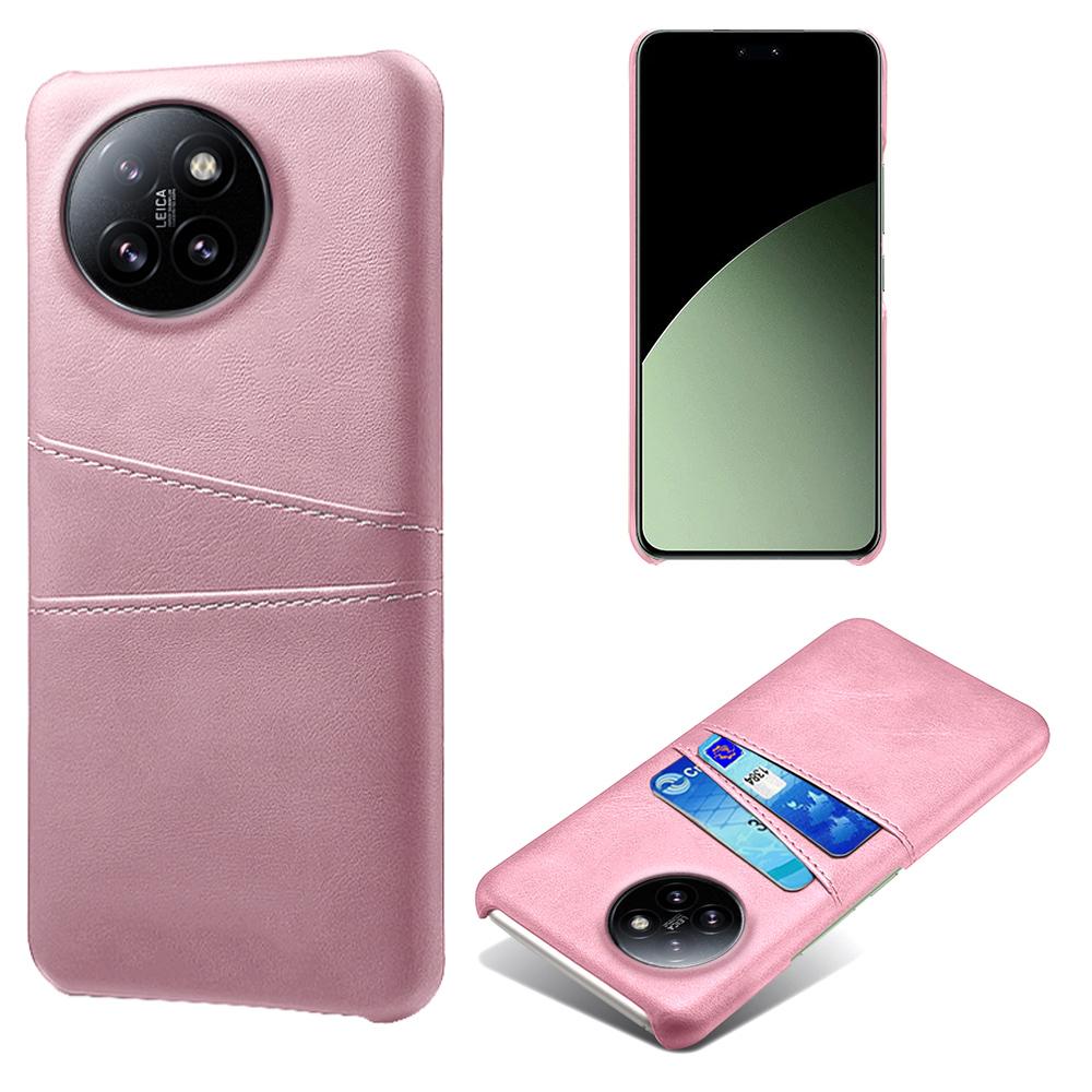 

For Xiaomi Civi 4 Pro 5G/14 Civi 5G Case Bump Proof Leather+PC Phone Cover with Card Slots Rose Gold