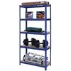 SONGMICS 5-Tier Shelving Unit, Steel Shelving Unit for Storage, Tool-Free Assembly, for Garage, Shed, Load Capacity 650 kg, 30 x 75 x 150 cm, Blue