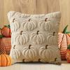 Pumpkin Fall Throw Pillow Covers Embroidery Fluffy Plush Accent Pillow Cases Plush Pillow Case Halloween Farmhouse Home Decor