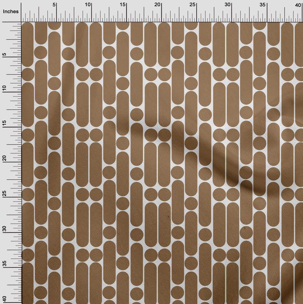 oneOone Georgette Viscose Brown Fabric Geometric Dress Material Fabric Print Fabric By The Yard 42 Inch