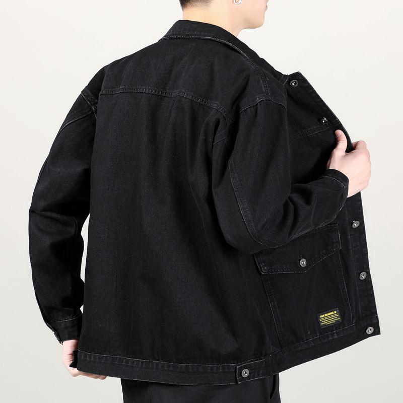 Veste en Jean pour hommes, ample, multi-poches, tendance, polyvalente, beau haut, grand revers, veste en Denim décontractée, nouvelle collection automne