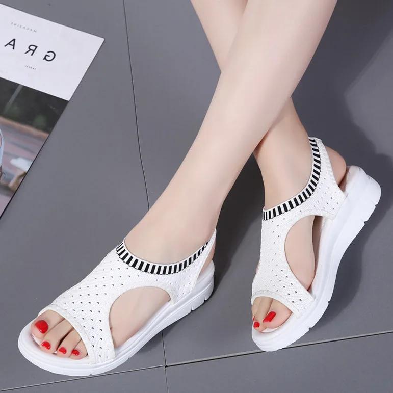 Fashion 2025Women Sandals Breathable Comfort Shopping Ladies Walking Shoes Wedge Heels Summer Platform Sandal Shoes Mujer Plus size