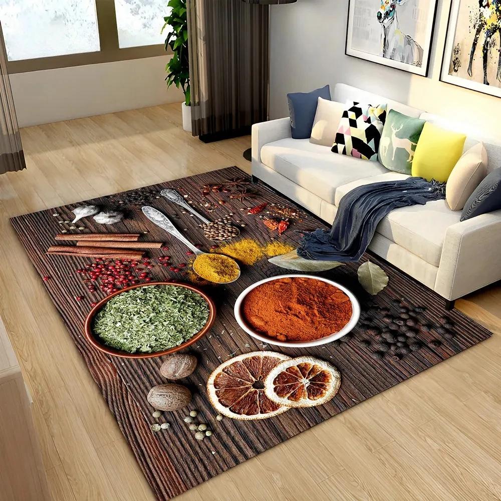 Modern Kitchen Spice Seasoning Grain Pattern Decorative Carpet Restaurant Entrance Door Cushion Home Floor Mat Rug Home Decor