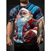 Men's T-shirt Santa Claus 3D printed men's T-shirt street fashion men's Christmas T-shirt daily casual short sleeved