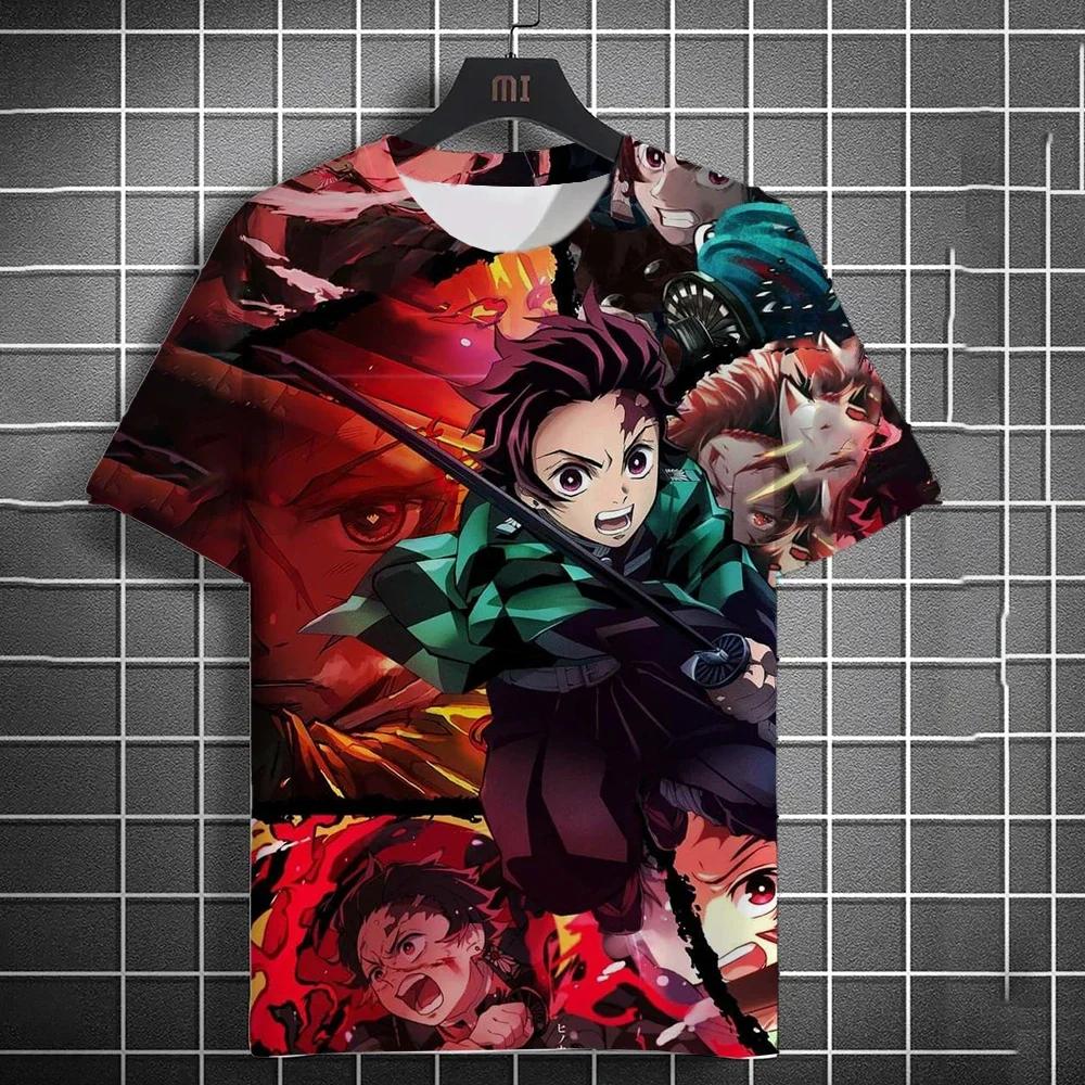 Kamado Nezuko 3D Men's Anime Printed Fashion Casual Short Sleeve T-Shirt Home Clothes Anime Summer Short Sleeve High Quality T-Shirts