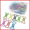 Creative Bone-Shaped Paper Clips: 100-Piece Colored Metal Bookmark and Office Stationery Set