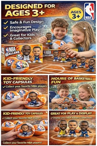 ZURU 5 Surprise NBA Ballers Series 2 Official NBA Collectible Figures & Accessories – Surprise Unboxing Basketball Sports Toy (4 Capsules)