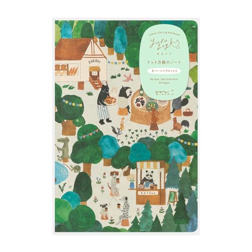 Midori Notebook, Yuru Log, Forest Animal Pattern, B6, 15352006