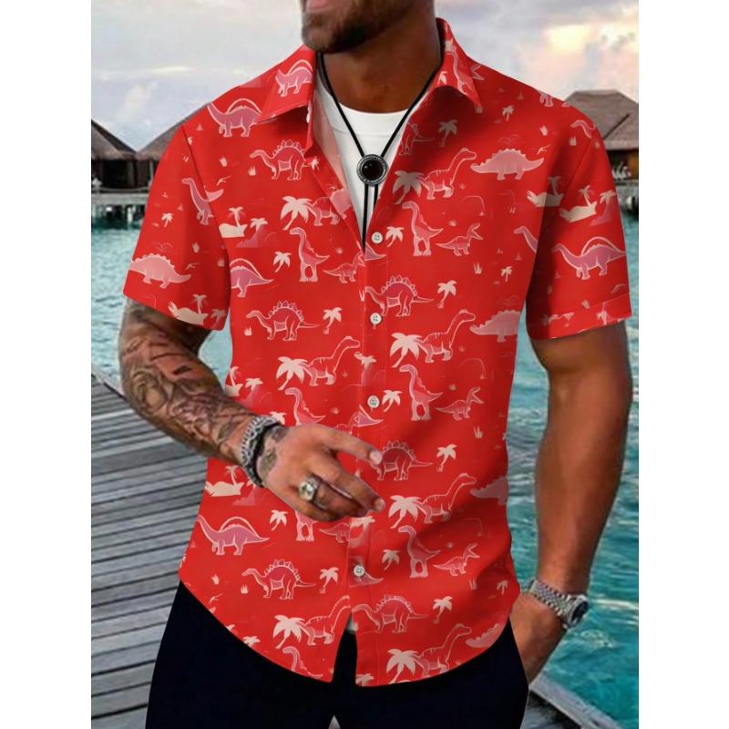 Neuer Eingang Übergrößen Herren Hawaiianisches Hemd 3D Tier Katze Druck Hemd Herren Sommer Mode Lässig Kragenhemd Knöpfbares Hemd