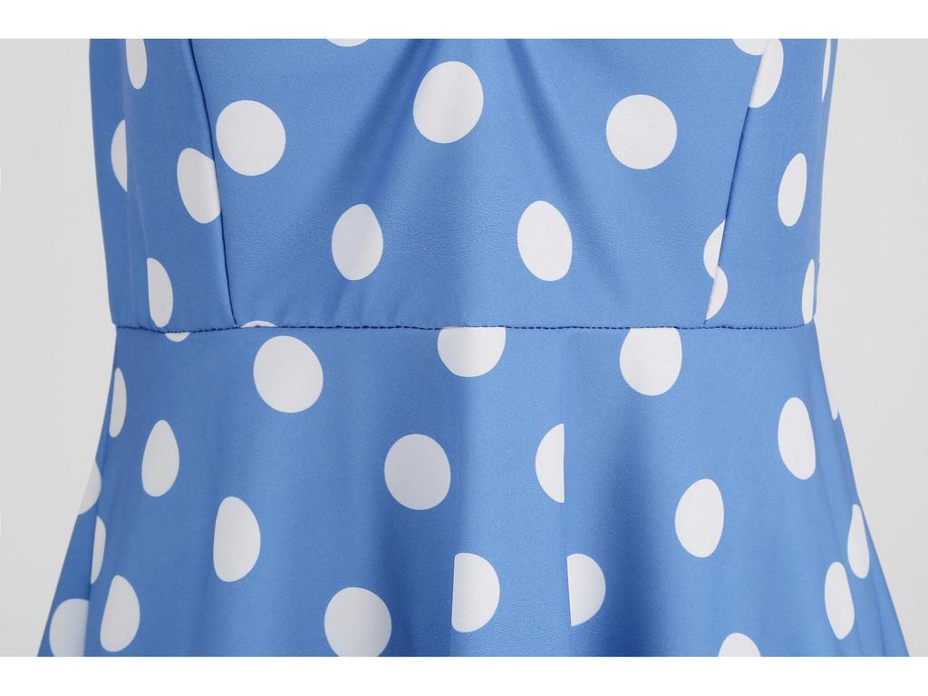 Hot-Selling Polka Dot Strapless Vintage Hepburn 50s Slimming Swing Dress