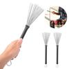 2PCS Plastic+Metal Drum Sticks Brush Black Steel Wire Stick Brush Drum Brushes  For Jazz Drum Set