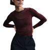 Nike Sportswear Comfortable Versatile Fashion Long Sleeve T-Shirt Women Tops Dark-Purple Burgundy HQ3753-652