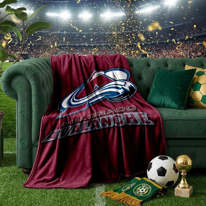 Colorado Hockey Throws Blanket Flannel Blankets Plush for Couch Bed Gifts for Men Women Travel Picnic Blanket Christmas Fan Gifts