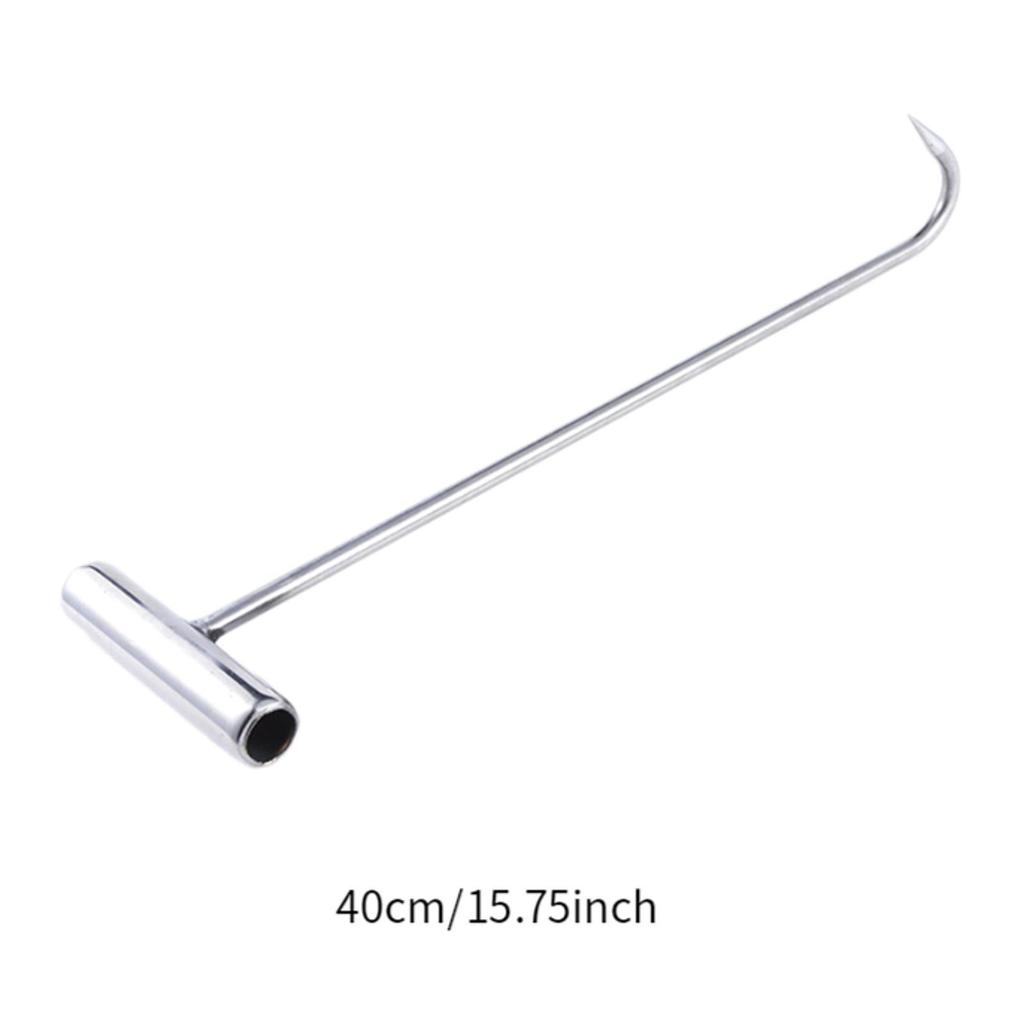 Manhole Hook Tool with T Shape Handle Rolling Lifting Butcher Pull L